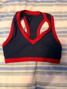 SET Active Navy Sports Bra with Red Trim - Size M
